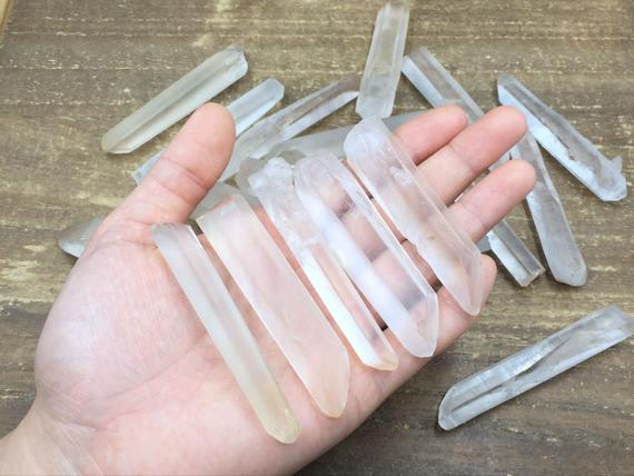 2.6"-3" Undrilled Raw Quartz Crystal Point Wand Thick Crystal Quartz Healing Crystal Quartz Seed Crystals Wire Wrapping Supplies Cd Ob