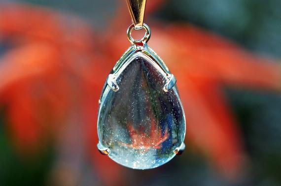Crystal Quartz Drop Pendant - Teardrop Crystal Pendant - Natural Clear Quartz - All Chakras Jewelry