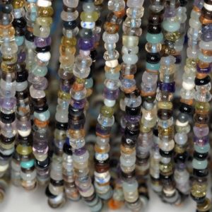 Shop Quartz Crystal Beads! 4x2mm Gala Mix Quartz Gemstone Assorted Gems Rondelle Loose Beads 15.5 inch Full Strand (90191896-849) | Natural genuine beads Quartz beads for beading and jewelry making.  #jewelry #beads #beadedjewelry #diyjewelry #jewelrymaking #beadstore #beading #affiliate #ad