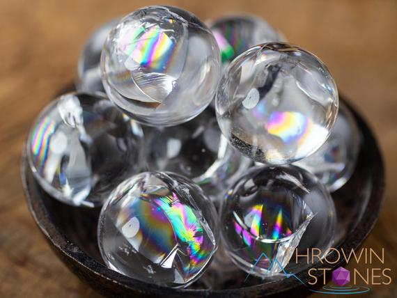 Clear Quartz Crystal Sphere, With Rainbow Flash - Divination, Crystal Ball, Housewarming Gift, Home Decor, E1811