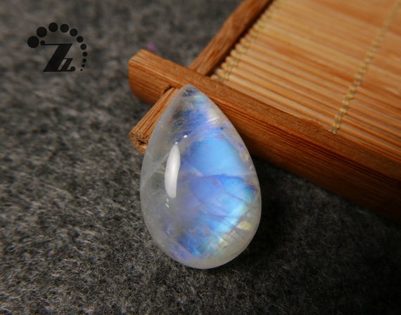 Rainbow Moonstone Teardrop Cabochon Beads, Pear Shape, Natural Gemstone Cabochon, High Quality, Grade Aa, 11x18.5x28.5mm, 1 Pc, Undrilled