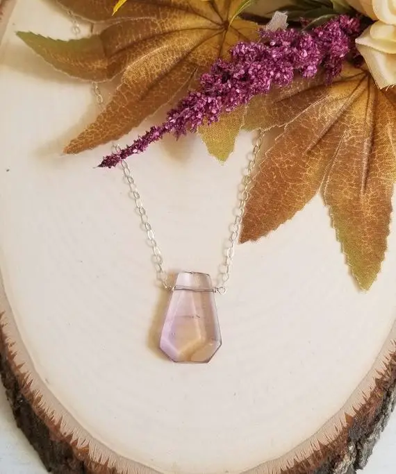 Raw Ametrine Necklace, Gift For Best Friend, Teardrop Gemstone Necklace, Crystal Healing, Stress Relief Stone, Gemstone Pendant Necklace