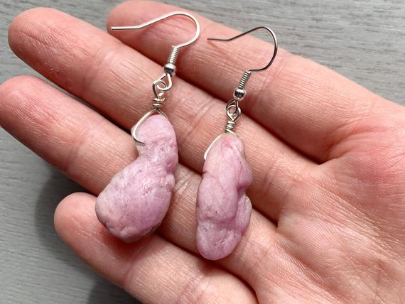 Kunzite Crystal Earrings Silver, Purple Kunzite Gemstone Earrings Gold Purple Crystal Earrings, Pink Dangle Earrings - New Mom Gifts For Mom