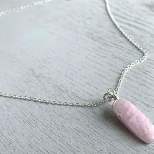 Shop Kunzite Necklaces! RAW KUNZITE NECKLACE – Sterling Silver Kunzite Pendant Necklace – New Moms Gift – Necklace for Mom – Crystal Gift for Mom – Love Stone Gifts | Natural genuine Kunzite necklaces. Buy crystal jewelry, handmade handcrafted artisan jewelry for women.  Unique handmade gift ideas. #jewelry #beadednecklaces #beadedjewelry #gift #shopping #handmadejewelry #fashion #style #product #necklaces #affiliate #ad