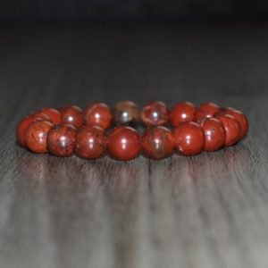 Shop Red Jasper Jewelry! 10mm Red Brecciated Jasper Bracelet, Red Jasper Bracelet, Natural Jasper Bracelets for Man Woman, Boyfriend Gift, Husband Gift | Natural genuine Red Jasper jewelry. Buy crystal jewelry, handmade handcrafted artisan jewelry for women.  Unique handmade gift ideas. #jewelry #beadedjewelry #beadedjewelry #gift #shopping #handmadejewelry #fashion #style #product #jewelry #affiliate #ad