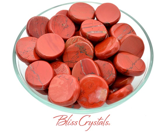 1 Red Jasper Mini Palm Stone For Strength + Health #rj36