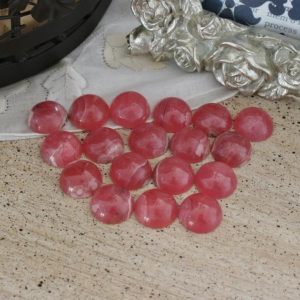 Rhodochrosite Cabochon, ONE Rhodochrosite Gemmy Round Cabochons from Argentina, 0.59"x0.59"x0.25", 14 to 16 ct. each. | Natural genuine stones & crystals in various shapes & sizes. Buy raw cut, tumbled, or polished gemstones for making jewelry or crystal healing energy vibration raising reiki stones. #crystals #gemstones #crystalhealing #crystalsandgemstones #energyhealing #affiliate #ad