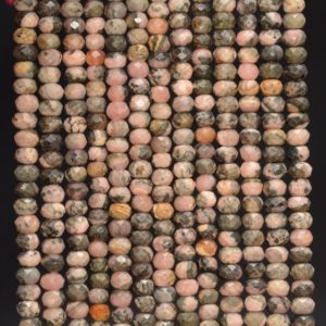 Shop Rhodochrosite Faceted Beads! 4x3MM Argentina Rhodochrosite Gemstone Grade A Micro Faceted Rondelle Loose Beads 15.5 inch Full Strand (80009985-A201) | Natural genuine faceted Rhodochrosite beads for beading and jewelry making.  #jewelry #beads #beadedjewelry #diyjewelry #jewelrymaking #beadstore #beading #affiliate #ad