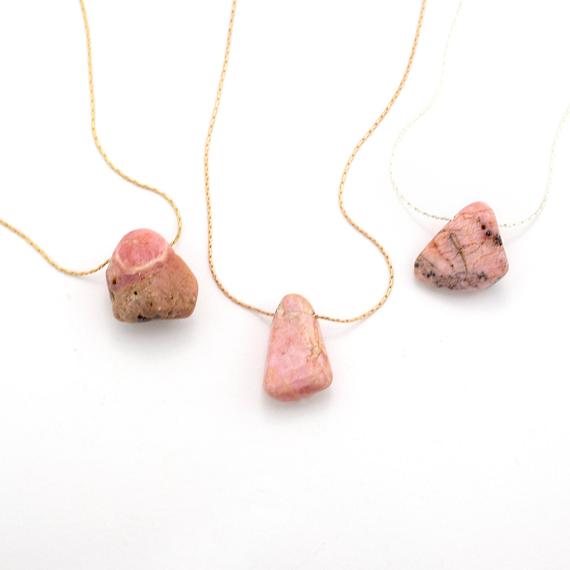 Rhodochrosite Necklace,  Crystal Necklace, Raw Stone Jewelry, Pink Rhodochrosite Pendant, Birthday Gift For Her