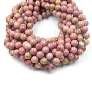 Shop Rhodonite Round Beads! Rhodonite Beads | Smooth Pink Round Natural Gemstone Beads – 4mm 6mm 8mm 10mm 12mm | Natural genuine round Rhodonite beads for beading and jewelry making.  #jewelry #beads #beadedjewelry #diyjewelry #jewelrymaking #beadstore #beading #affiliate #ad