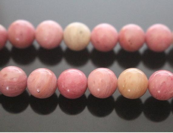 Natural Pink Rhodonite Gemstone  Round Beads,4mm 6mm 8mm 10mm Pink Rhodonite Beads Wholesale Supply,one Strand 15"