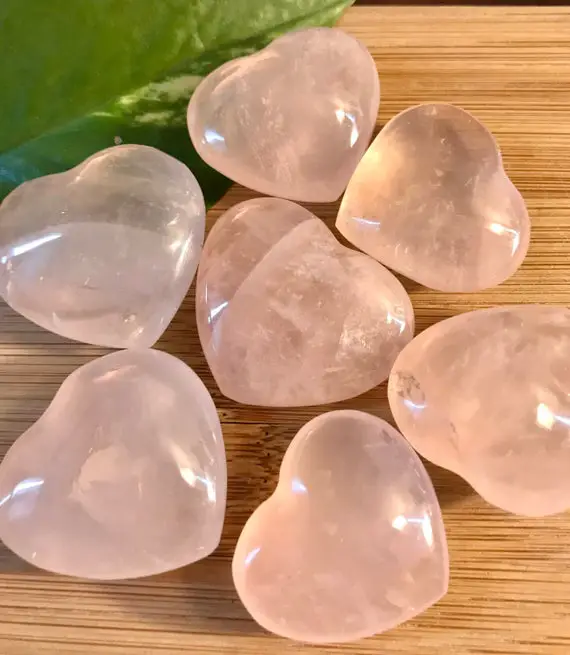 Rose Quartz Hearts Tumbled Stone Gift Bag