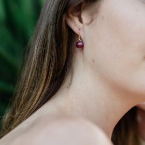 Ruby earrings. Drop earrings. Teardrop earrings. Simple earrings. Elegant earrings. Dainty drop earrings. Dainty earrings. July birthstone. | Natural genuine Gemstone earrings. Buy crystal jewelry, handmade handcrafted artisan jewelry for women.  Unique handmade gift ideas. #jewelry #beadedearrings #beadedjewelry #gift #shopping #handmadejewelry #fashion #style #product #earrings #affiliate #ad