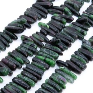 Shop Ruby Zoisite Chip & Nugget Beads! Genuine Natural Ruby Zoisite Loose Beads Dark Green Grade AA Stick Pebble Chip Shape 12-24×3-5mm | Natural genuine chip Ruby Zoisite beads for beading and jewelry making.  #jewelry #beads #beadedjewelry #diyjewelry #jewelrymaking #beadstore #beading #affiliate #ad