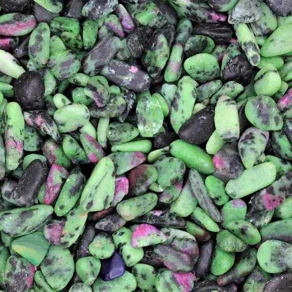 Ruby Zoisite Tumbled Gemstone Chips, Choose Amount