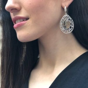 Shop Rutilated Quartz Earrings! Long Earrings, Natural Rutilated Quartz, Teardrop Earrings, Heavy Earrings, Leaf Earrings, Large Artistic Earrings, Solid Silver Earrings | Natural genuine Rutilated Quartz earrings. Buy crystal jewelry, handmade handcrafted artisan jewelry for women.  Unique handmade gift ideas. #jewelry #beadedearrings #beadedjewelry #gift #shopping #handmadejewelry #fashion #style #product #earrings #affiliate #ad