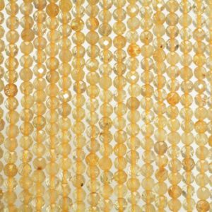 Shop Rutilated Quartz Faceted Beads! 4MM Golden Rutilated Quartz Gemstone Micro Faceted Round Loose Beads 15.5 inch Full Strand (80010183-A194) | Natural genuine faceted Rutilated Quartz beads for beading and jewelry making.  #jewelry #beads #beadedjewelry #diyjewelry #jewelrymaking #beadstore #beading #affiliate #ad