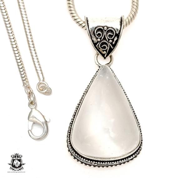 Selenite Palm Stone Birthstone Necklace • Minimalist Necklace • Meditation Necklace • Healing Crystal Necklace  V1252