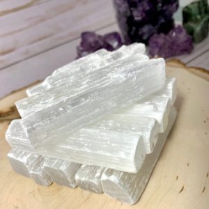 Shop Selenite Points & Wands! 3" Selenite Crystal Wand, Selenite Sticks | Natural genuine stones & crystals in various shapes & sizes. Buy raw cut, tumbled, or polished gemstones for making jewelry or crystal healing energy vibration raising reiki stones. #crystals #gemstones #crystalhealing #crystalsandgemstones #energyhealing #affiliate #ad