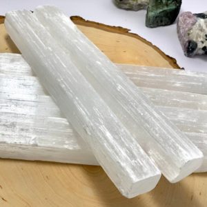Shop Selenite Stones & Crystals! 8" Selenite Crystal Wand, Selenite Sticks | Natural genuine stones & crystals in various shapes & sizes. Buy raw cut, tumbled, or polished gemstones for making jewelry or crystal healing energy vibration raising reiki stones. #crystals #gemstones #crystalhealing #crystalsandgemstones #energyhealing #affiliate #ad