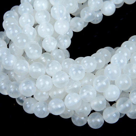 Sale !!! 4mm Genuine Selenite White Gemstone Grade Aaa Round Loose Beads 15.5 Inch Full Strand (80007070-a236)