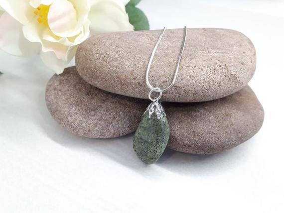 Serpentine Pendant • Serpentine Necklace • Russian Serpentine Necklace Crystal Jewelry. Serpentine Crystal Pendant Necklace Gift For Women