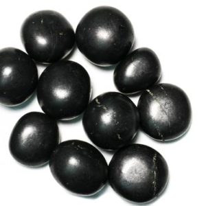 Shop Tumbled Shungite Crystals & Pocket Stones! Shungite Matte Finished Medium Tumbled | Natural genuine stones & crystals in various shapes & sizes. Buy raw cut, tumbled, or polished gemstones for making jewelry or crystal healing energy vibration raising reiki stones. #crystals #gemstones #crystalhealing #crystalsandgemstones #energyhealing #affiliate #ad