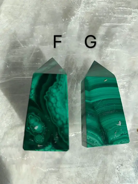 Small Malachite Towers With Reiki Energy | Stone Of Transformation | Protection Crystal | Heart Chakra | Wood Element | Crystal Gift