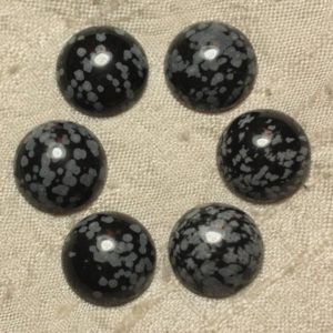 Shop Snowflake Obsidian Round Beads! 1pc – Cabochon Pierre – Obsidienne Flocon de Neige Mouchetée Rond 16mm Gris Noir – 4558550021007 | Natural genuine round Snowflake Obsidian beads for beading and jewelry making.  #jewelry #beads #beadedjewelry #diyjewelry #jewelrymaking #beadstore #beading #affiliate #ad