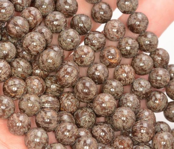 Genuine Natural Brown Snowflake Obsidian Gemstone Grade Aa Round 4mm 6mm 8mm 10mm Loose Beads 15 Inch Full Strand Bulk Lot 1,2,6,12 And 50