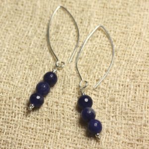 Shop Sodalite Earrings! Boucles oreilles Argent 925 Crochets 40mm – Sodalite Facettée 6mm | Natural genuine Sodalite earrings. Buy crystal jewelry, handmade handcrafted artisan jewelry for women.  Unique handmade gift ideas. #jewelry #beadedearrings #beadedjewelry #gift #shopping #handmadejewelry #fashion #style #product #earrings #affiliate #ad