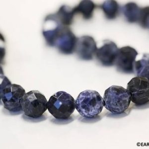 Shop Sodalite Faceted Beads! M/ Sodalite 12mm Faceted Round beads 16" strand Natural blue gemstone beads for jewelry making | Natural genuine faceted Sodalite beads for beading and jewelry making.  #jewelry #beads #beadedjewelry #diyjewelry #jewelrymaking #beadstore #beading #affiliate #ad