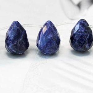 XL/ Sodalite 18x25mm/ 15x20mm Teardrop Briolette Loose Beads 8" strand. Natural Dark Blue Gemstone Beads For jewelry making | Natural genuine other-shape Gemstone beads for beading and jewelry making.  #jewelry #beads #beadedjewelry #diyjewelry #jewelrymaking #beadstore #beading #affiliate #ad