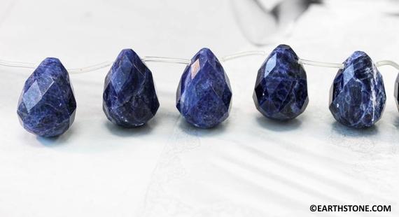 Xl/ Sodalite 18x25mm/ 15x20mm Teardrop Briolette Loose Beads 8" Strand. Natural Dark Blue Gemstone Beads For Jewelry Making