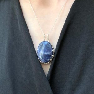 Shop Sodalite Pendants! Sodalite Pendant, Natural Sodalite, Chunky Blue Pendant, Blue Vintage Pendant, Blue Stone Pendant, Celtic Pendant, Solid Silver Pendant | Natural genuine Sodalite pendants. Buy crystal jewelry, handmade handcrafted artisan jewelry for women.  Unique handmade gift ideas. #jewelry #beadedpendants #beadedjewelry #gift #shopping #handmadejewelry #fashion #style #product #pendants #affiliate #ad