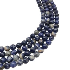 Shop Sodalite Round Beads! 8mm Sodalite Beads, Round Gemstone Beads, Wholesale Beads | Natural genuine round Sodalite beads for beading and jewelry making.  #jewelry #beads #beadedjewelry #diyjewelry #jewelrymaking #beadstore #beading #affiliate #ad