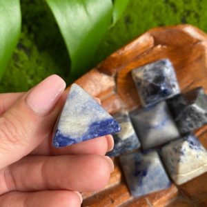 Shop Sodalite Shapes! One Sodalite Pyramid, blue sodalite | Natural genuine stones & crystals in various shapes & sizes. Buy raw cut, tumbled, or polished gemstones for making jewelry or crystal healing energy vibration raising reiki stones. #crystals #gemstones #crystalhealing #crystalsandgemstones #energyhealing #affiliate #ad
