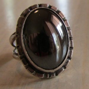 Shop Hematite Rings! Sterling Silver and Hematite Ring. Size 5 1/2 & Adjustable | Natural genuine Hematite rings, simple unique handcrafted gemstone rings. #rings #jewelry #shopping #gift #handmade #fashion #style #affiliate #ad