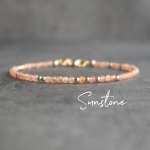 Sunstone Bracelet, Gemstone Bead Bracelets for Women, Sunstone Jewelry, Gifts for Her | Natural genuine Sunstone bracelets. Buy crystal jewelry, handmade handcrafted artisan jewelry for women.  Unique handmade gift ideas. #jewelry #beadedbracelets #beadedjewelry #gift #shopping #handmadejewelry #fashion #style #product #bracelets #affiliate #ad