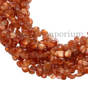 Shop Sunstone Bead Shapes! Sunstone Smooth Heart Shape Briolette, Sunstone Heart Beads, 5mm Sunstone Beads, Sunstone Smooth Beads, Plain Heart Beads, Gemstone Beads | Natural genuine other-shape Sunstone beads for beading and jewelry making.  #jewelry #beads #beadedjewelry #diyjewelry #jewelrymaking #beadstore #beading #affiliate #ad