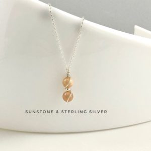 Shop Sunstone Pendants! Sunstone Necklace, Tiny pendant, Sterling Silver, Crystal necklace | Natural genuine Sunstone pendants. Buy crystal jewelry, handmade handcrafted artisan jewelry for women.  Unique handmade gift ideas. #jewelry #beadedpendants #beadedjewelry #gift #shopping #handmadejewelry #fashion #style #product #pendants #affiliate #ad