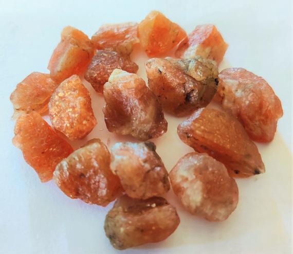 Sunstone Raw Stone 10 / 25 Piece Lot , Natural Sun Stone Gemstone, Healing Sunstone Raw 8x10 10x12, 12x15,15x20  Mm Size