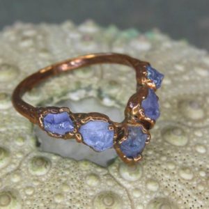 Shop Tanzanite Rings! Tanzanite ring, US 5.5, chevron ring, december birthstone ring, raw tourmaline dainty ring, birthday gift ring · stacking ring | Natural genuine Tanzanite rings, simple unique handcrafted gemstone rings. #rings #jewelry #shopping #gift #handmade #fashion #style #affiliate #ad