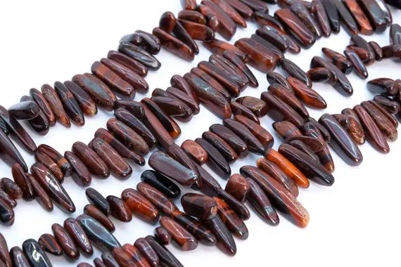 Genuine Natural Mahogany Red Tiger Eye Loose Beads Grade Aa Stick Pebble Chip Shape 12-24x3-5mm