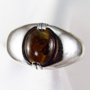 Shop Tiger Eye Rings! Tiger Eye Ring, Genuine Gemstone,10x8mm Oval Cabochon, Set in 925 Sterling Silver Ring | Natural genuine Tiger Eye rings, simple unique handcrafted gemstone rings. #rings #jewelry #shopping #gift #handmade #fashion #style #affiliate #ad