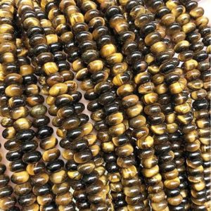 Shop Tiger Eye Rondelle Beads! Yellow Tiger Eye Rondelle Beads, Gemstone Beads, Wholesale Beads | Natural genuine rondelle Tiger Eye beads for beading and jewelry making.  #jewelry #beads #beadedjewelry #diyjewelry #jewelrymaking #beadstore #beading #affiliate #ad