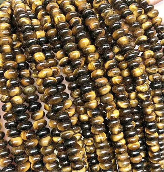 Yellow Tiger Eye Rondelle Beads, Gemstone Beads, Wholesale Beads