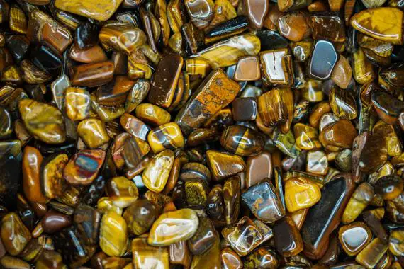 Tigers Eye Tumbled Crystal Chips, Choose Amount