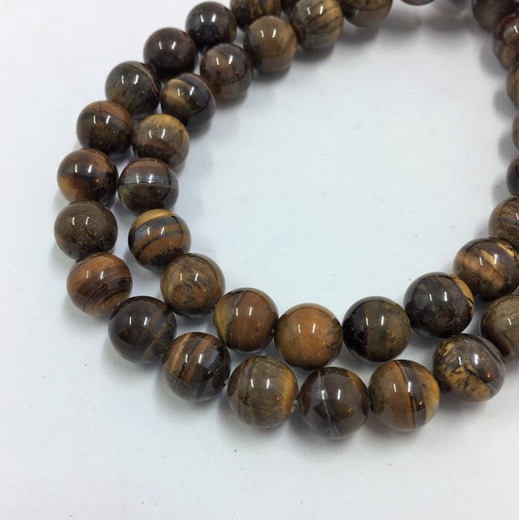8mm Tiger Iron Gemstone Beads. 15” Strand Of High Quality Round Beads, About 48 Beads.  A Mix Of Tiger Eye, Jasper And Hematite.