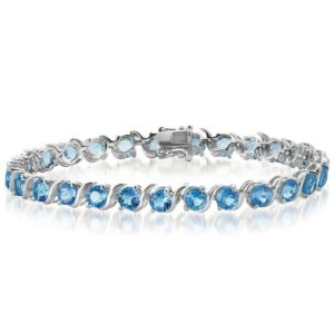 Shop Topaz Bracelets! Natural Swiss Blue Topaz Tennis Bracelet, Wavy Tennis Bracelet,December Birthstone ,Birthday Gift,Anniversary Gift,Gift for her | Natural genuine Topaz bracelets. Buy crystal jewelry, handmade handcrafted artisan jewelry for women.  Unique handmade gift ideas. #jewelry #beadedbracelets #beadedjewelry #gift #shopping #handmadejewelry #fashion #style #product #bracelets #affiliate #ad